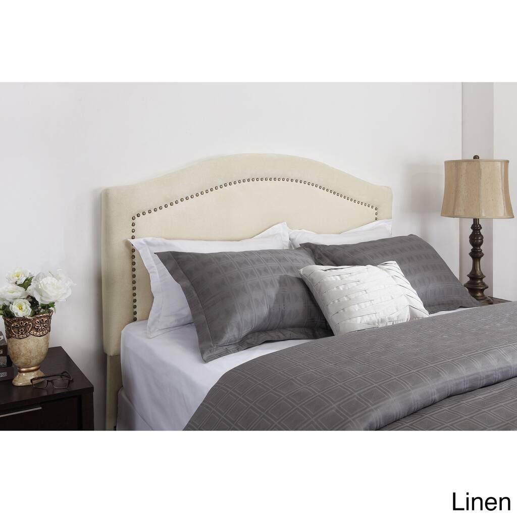 Dorel Living Addison Nailhead Trim Upholstered Queen Headboard