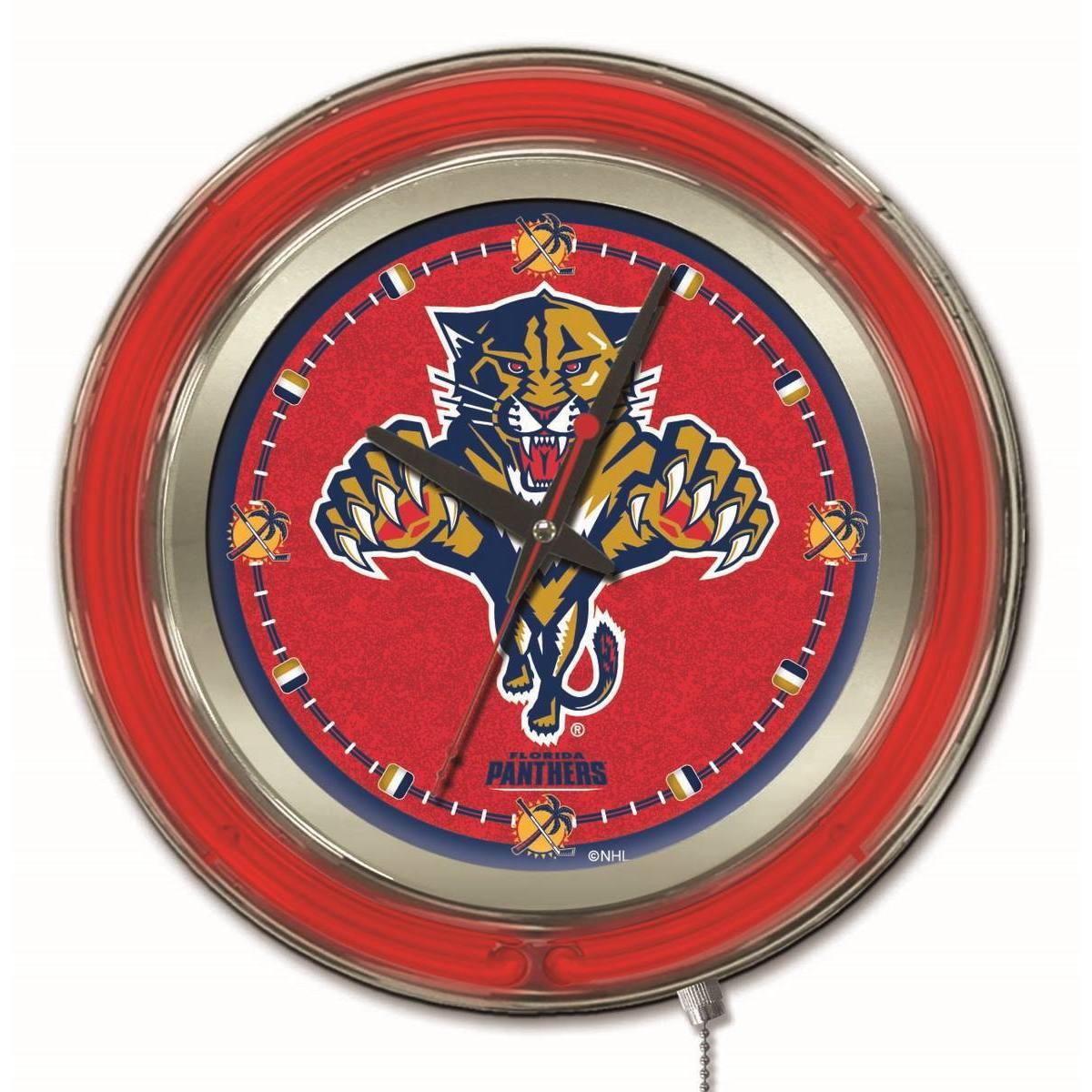 Holland Us Nhl Neon Logo Clocks