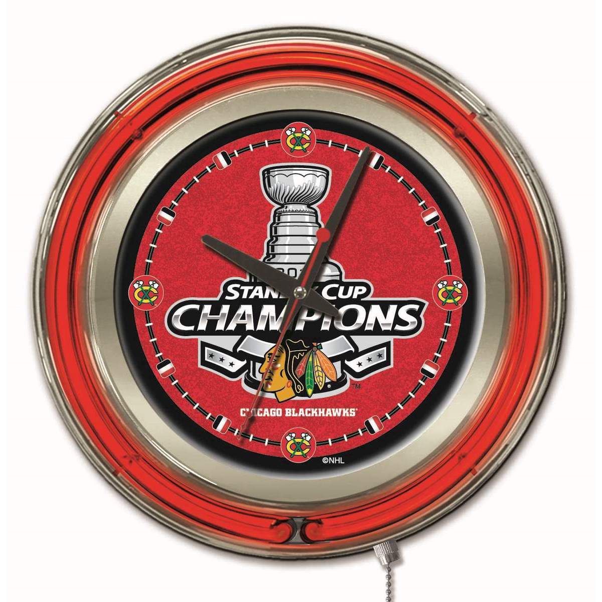 Holland Us Nhl Neon Logo Clocks