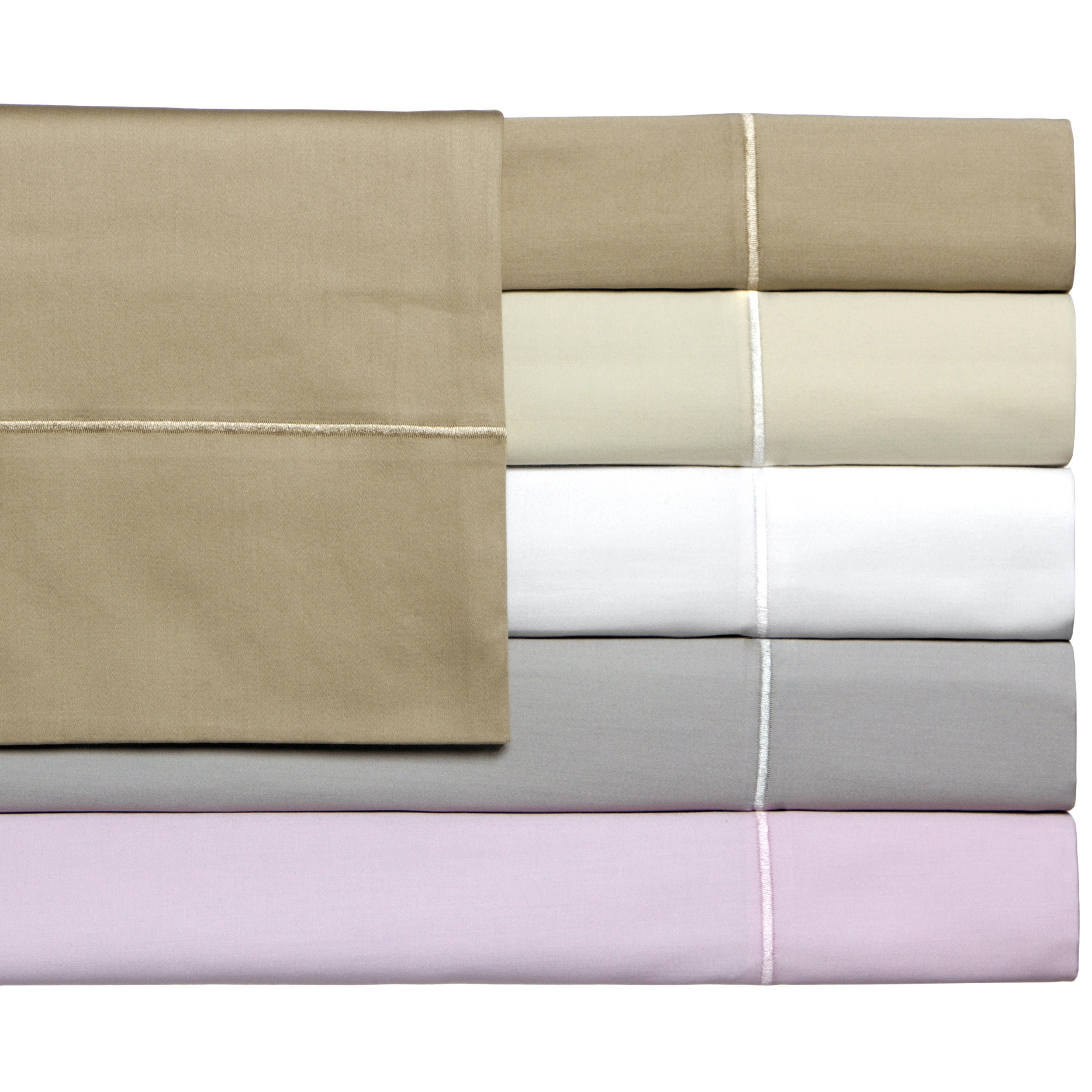 Textrade Inc. Anna Simona 400 Thread Count Luxury Cotton Sateen Sheet Set White Size Queen