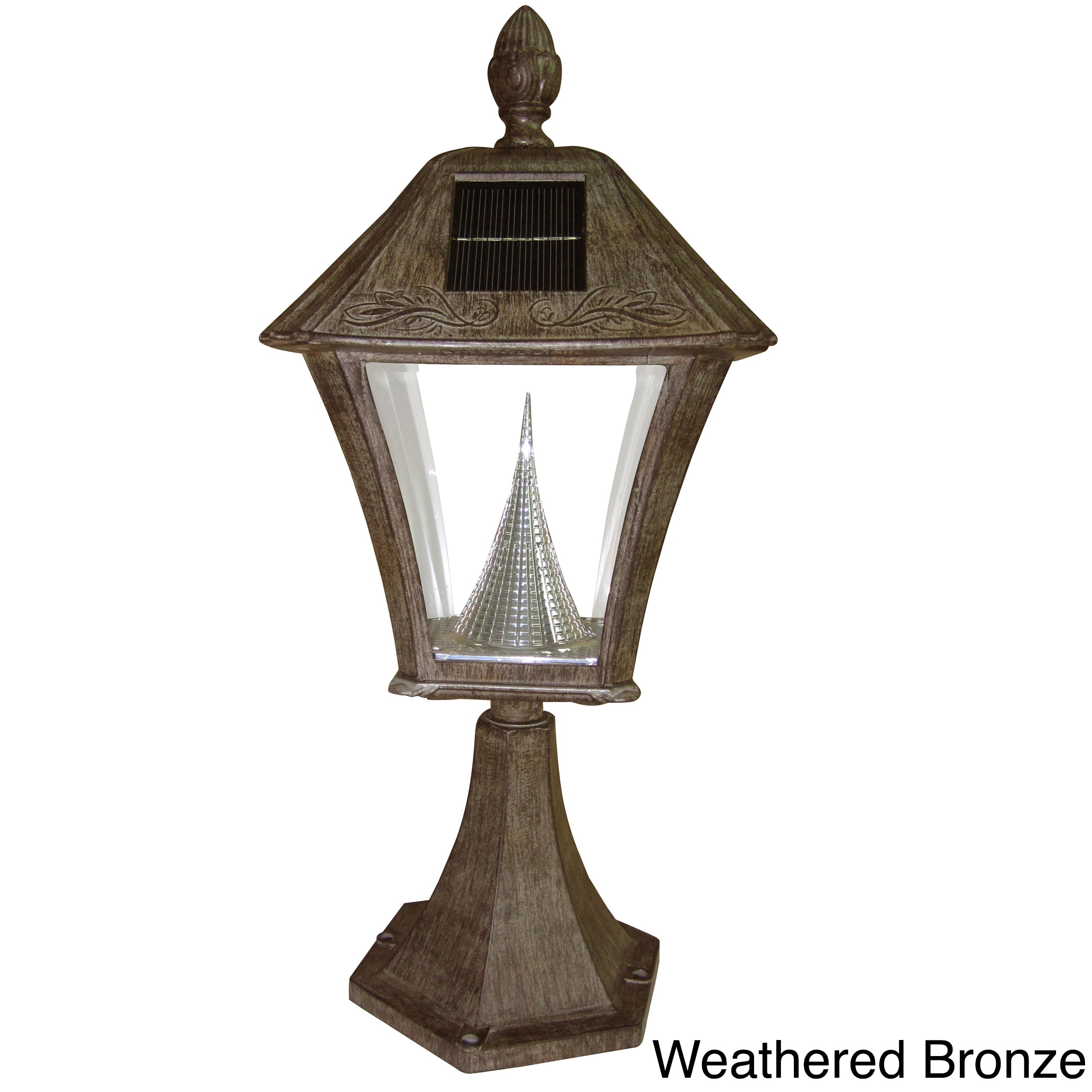 Gama Sonic Gs 106p Baytown Solar Light With 6 Bright white Leds And Pier Base For Flat Mount