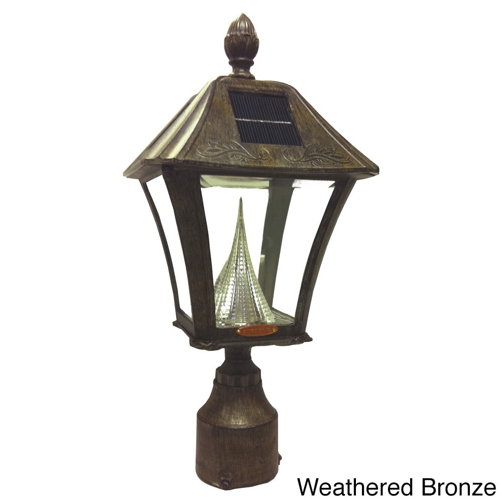 Gama Sonic Gs 106f Baytown Solar Light With 6 Bright white Leds And 3 inch Fitter For Post Mount