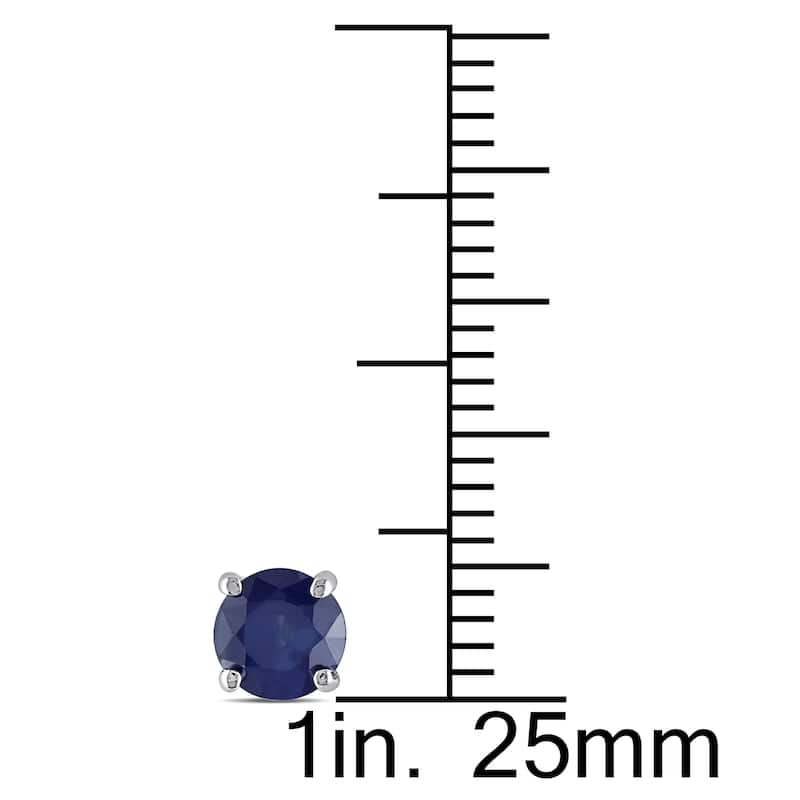 Miadora 10k White Gold 1 1/10ct TGW Sapphire Stud Earrings