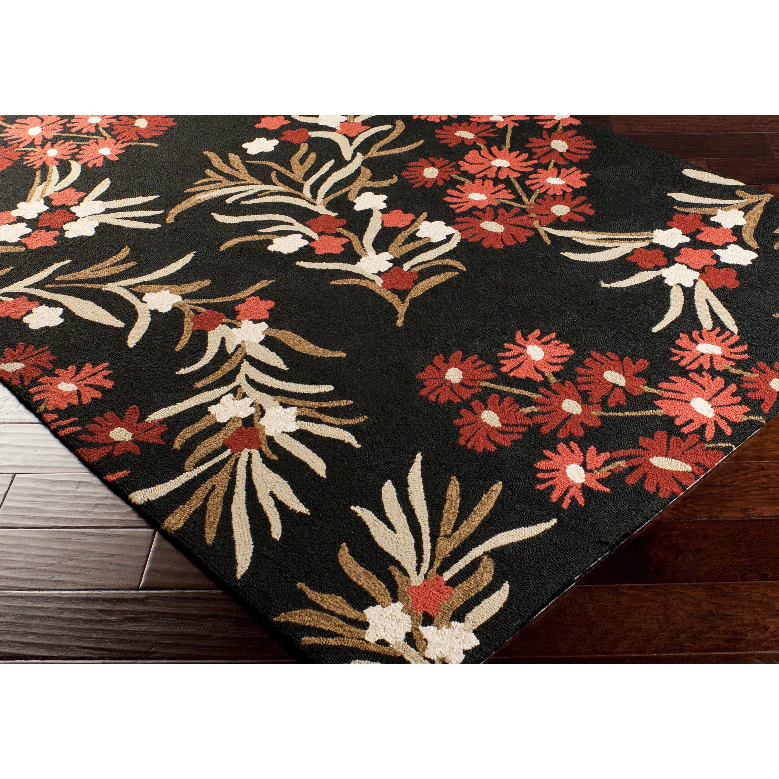 Hand hooked Hayden Transitional Floral Indoor/ Outdoor Area Rug (5 X 8)