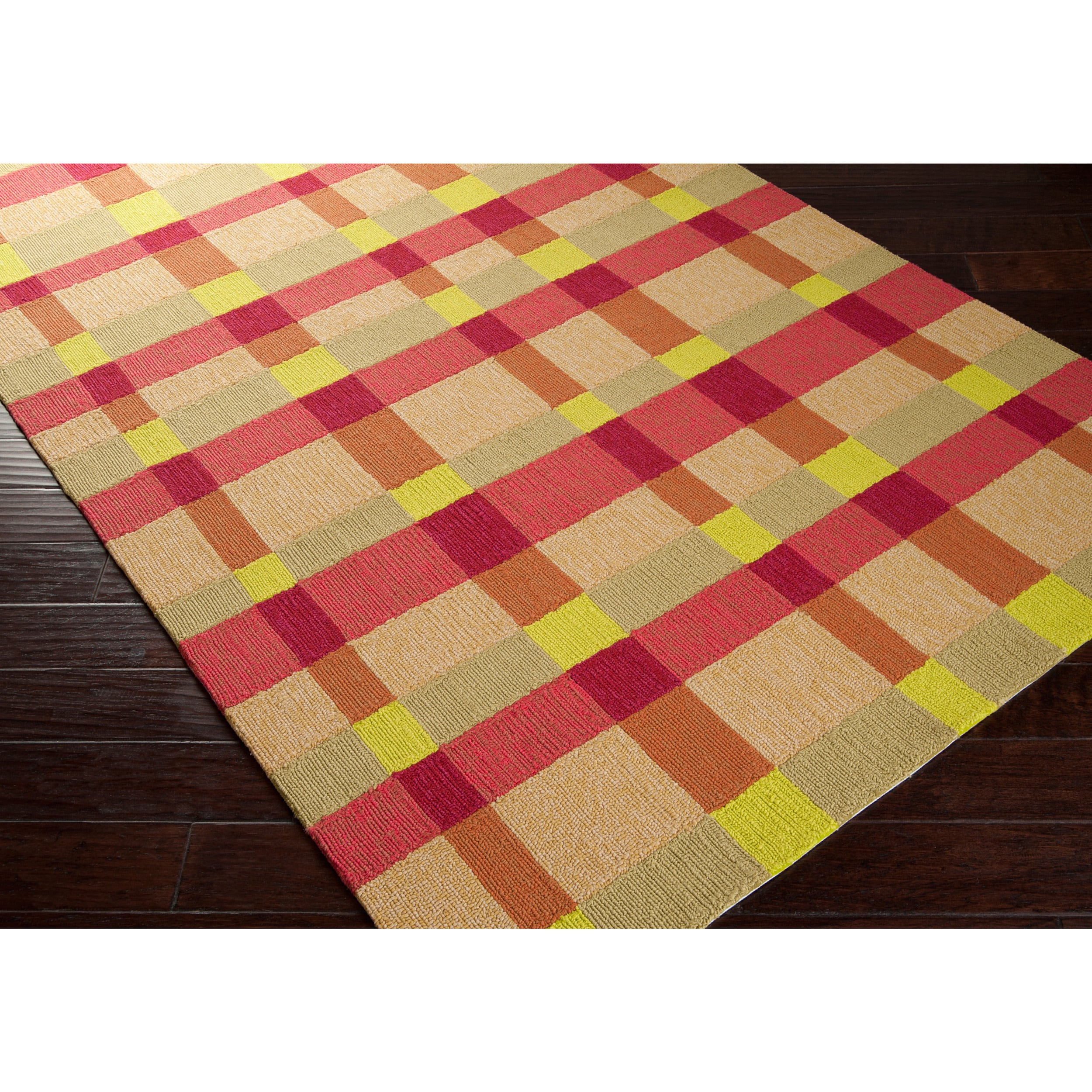 Hand hooked Cameron Contemporary Geometric Indoor/ Outdoor Area Rug (5 X 8)