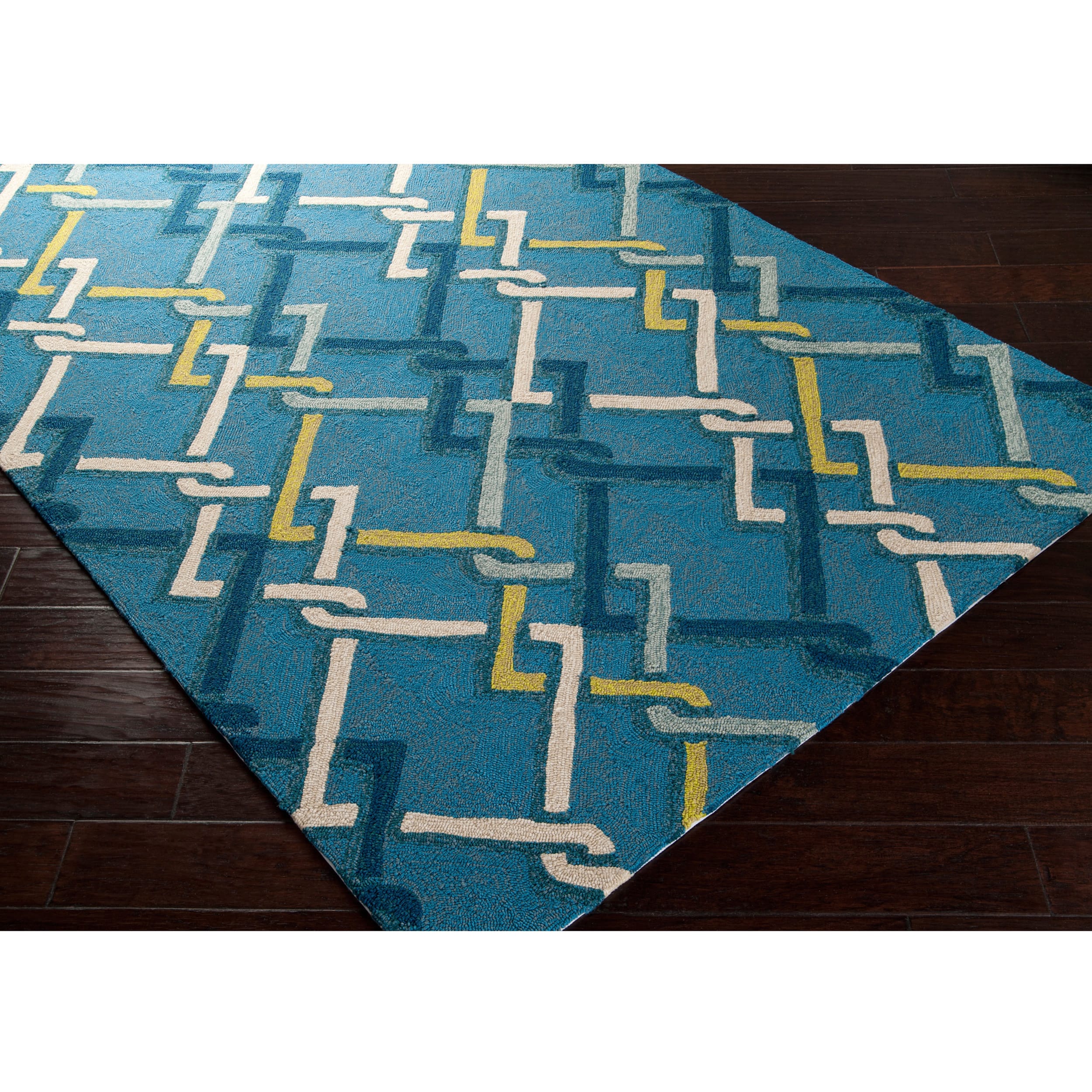 Hand hooked Angelina Contemporary Geometric Indoor/ Outdoor Area Rug (5 X 8)