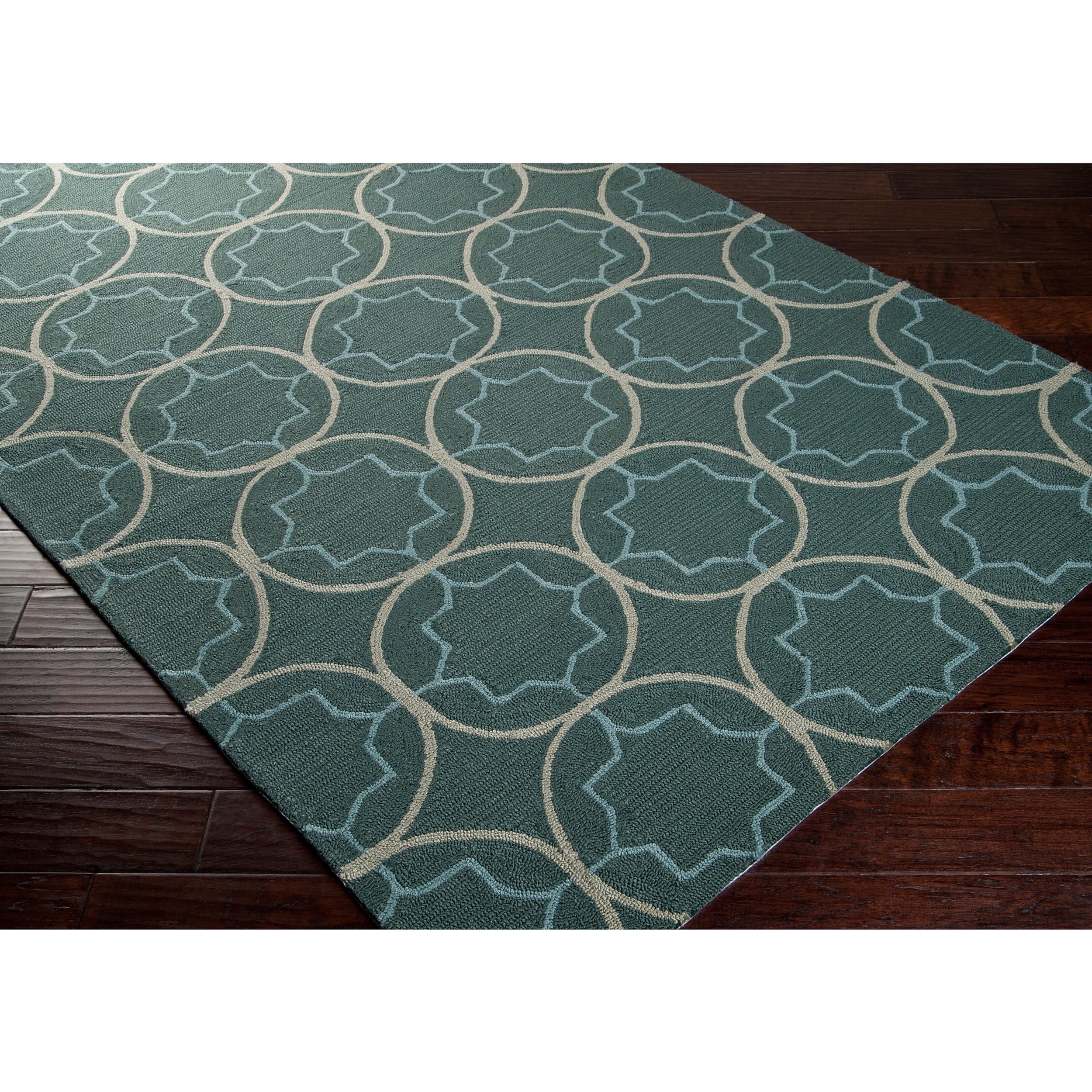 Hand hooked Dolly Contemporary Geometric Indoor/ Outdoor Area Rug (5 X 8)