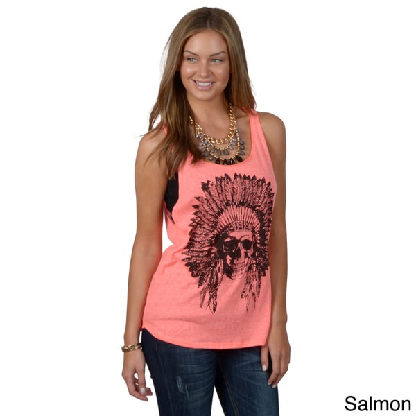 Hailey Jeans Co. Junior's Sleeveless Scoop Neck Graphic Print Tee Hailey Jeans Co Juniors' Tops