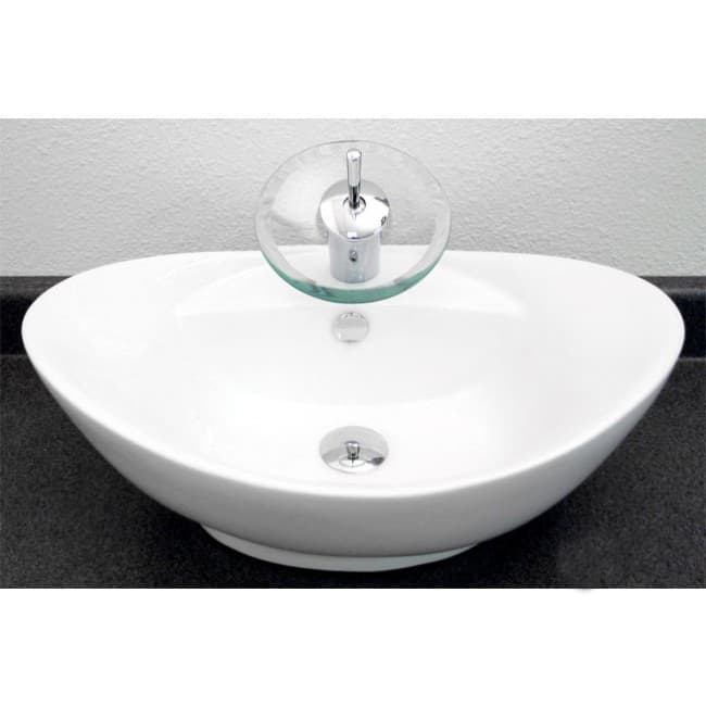 European Style Oval Shape 23-Inch Porcelain Ceramic Bathroom Vessel Sink