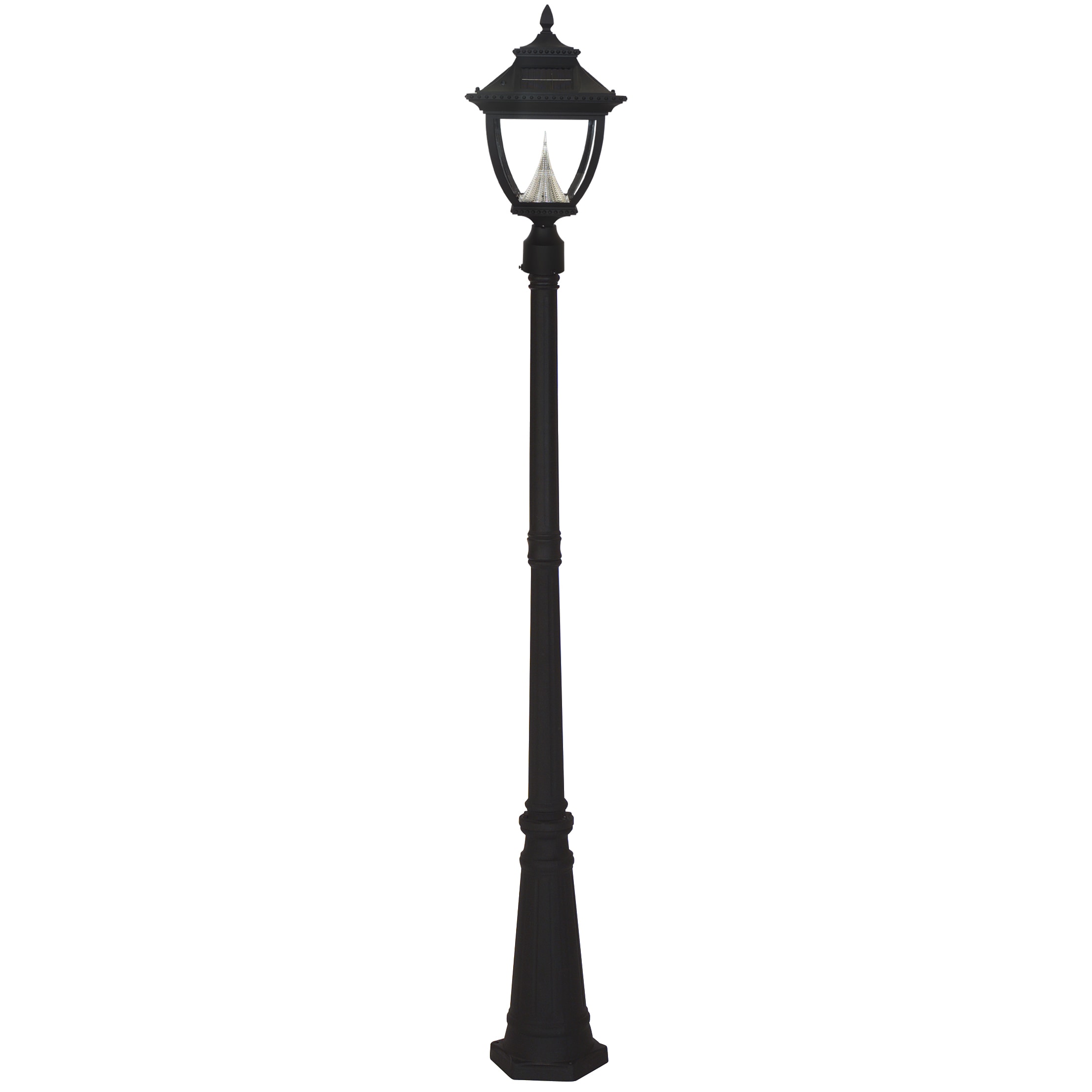 Gama Sonic Gs 104s Pagoda Black Post Solar Lamp With 8 Bright white Leds