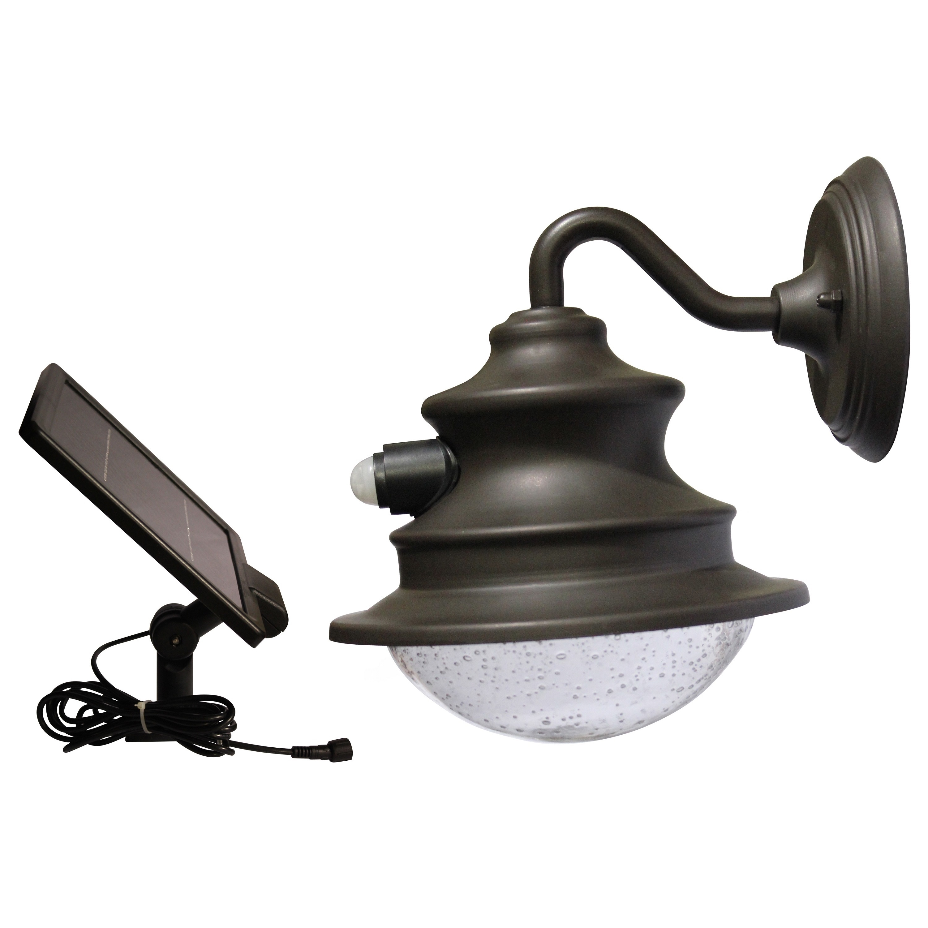 Gama Sonic Gs 122 pir Brown Wall Mount Motion sensing Solar Barn Light With 6 Bright white Leds