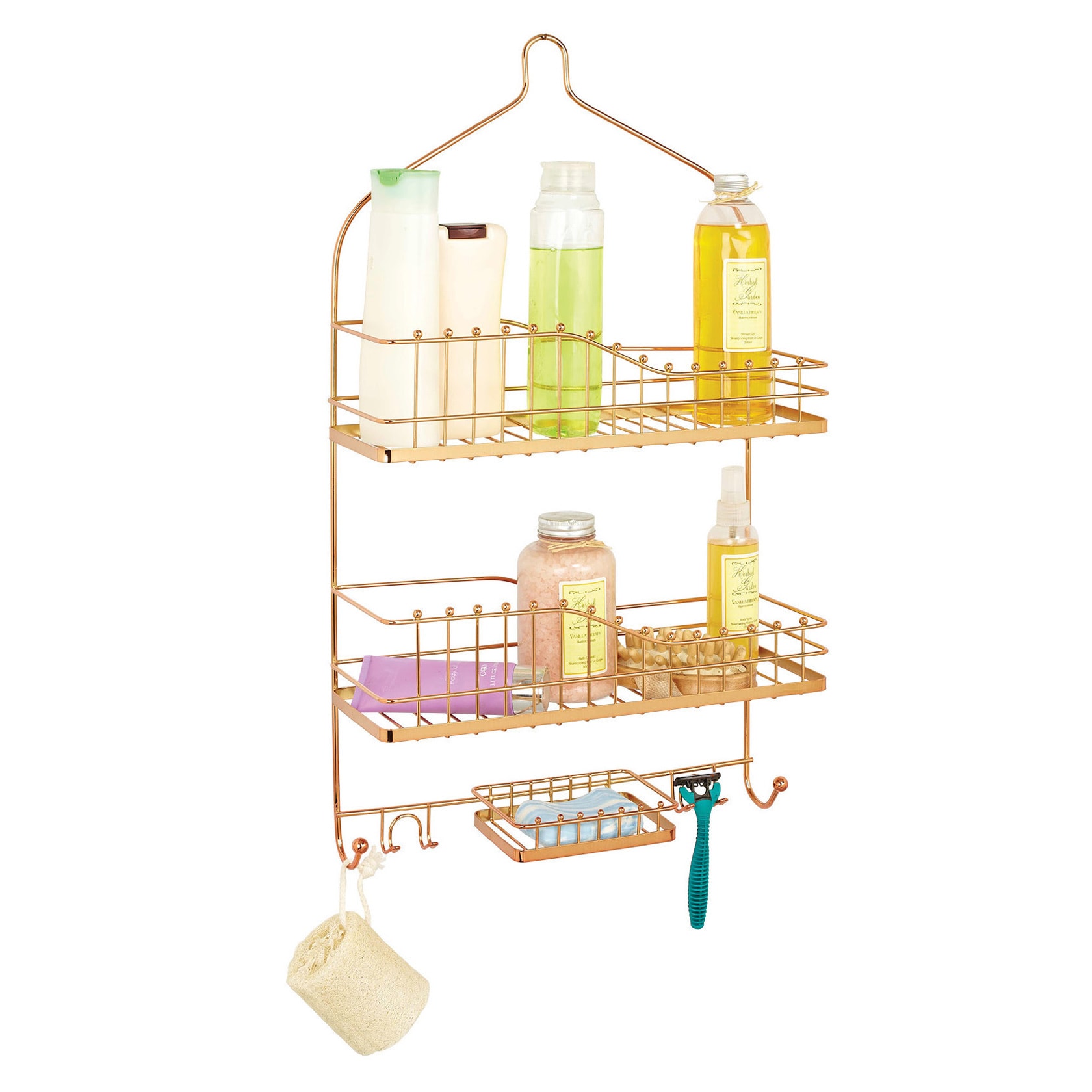 Wide Balljoint Rose Gold Shower Caddy