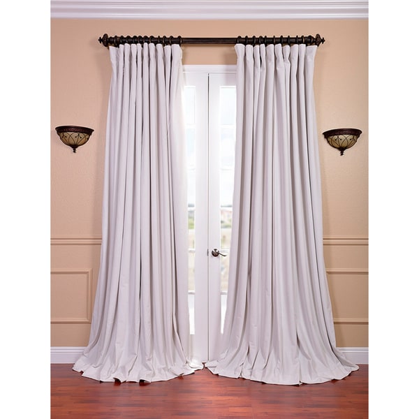 Exclusive Fabrics Off White Velvet Blackout Extra Wide Curtain 100x96