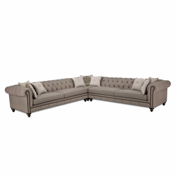 JAR Design Alphonse Grey Tufted Sectional