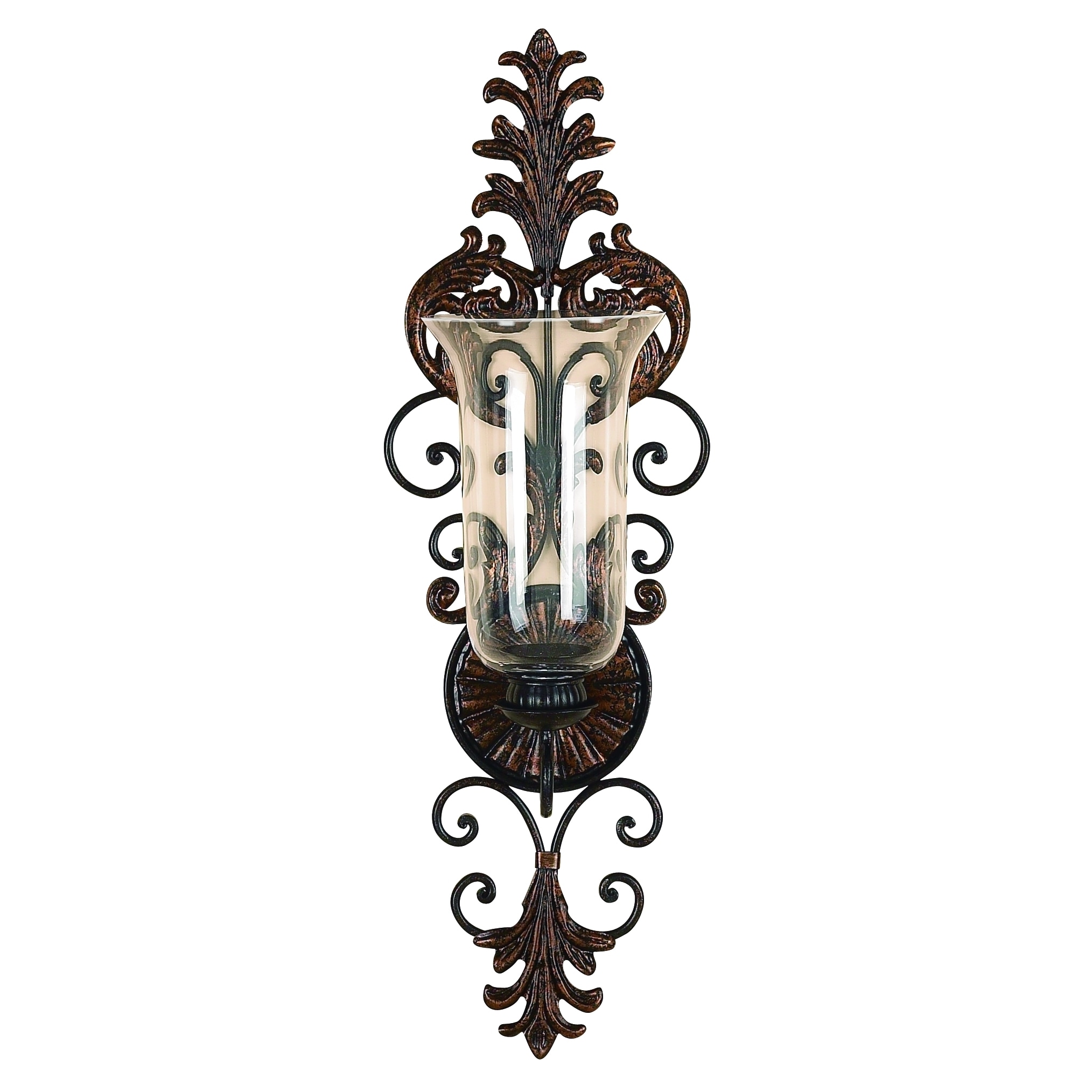 Metal And Glass Candle Sconce