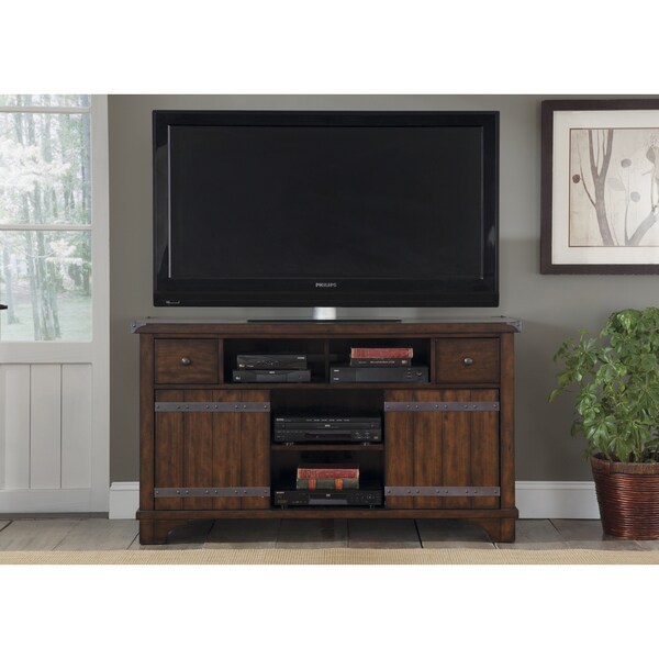Liberty Russet Brown Darn Door TV Conosle