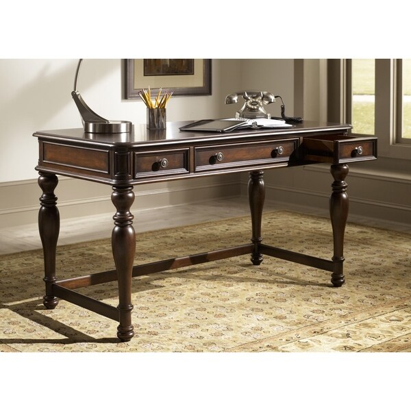 Shop Kingston Plantation Cognac Writing Desk Free Shipping Today