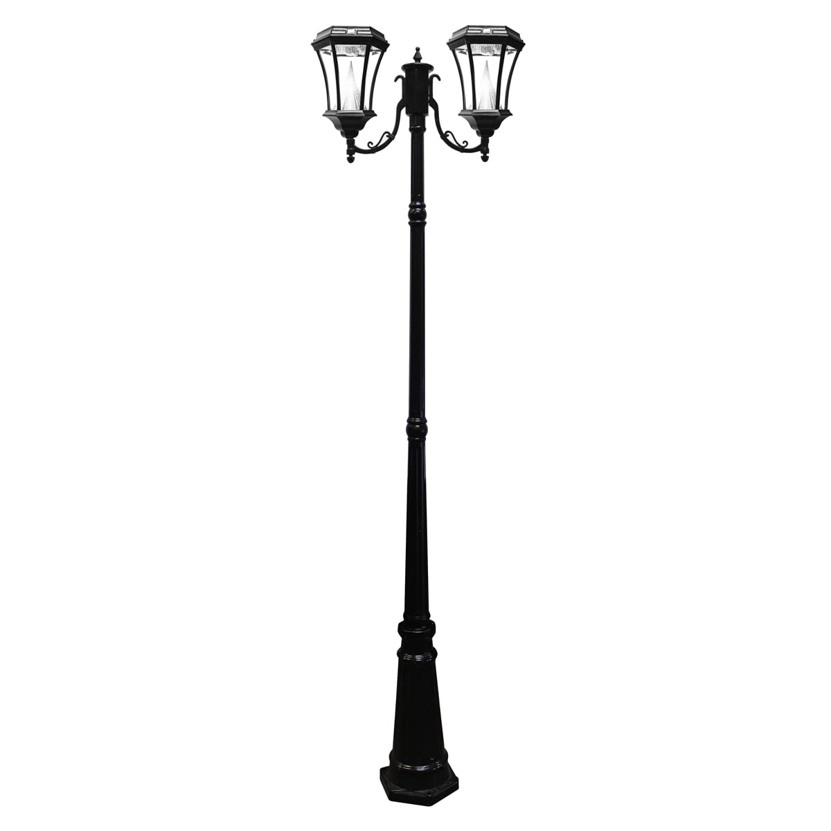Gama Sonic Gs 94d Black Post Victorian 2 light Solar Lamp With 9 Bright white Leds
