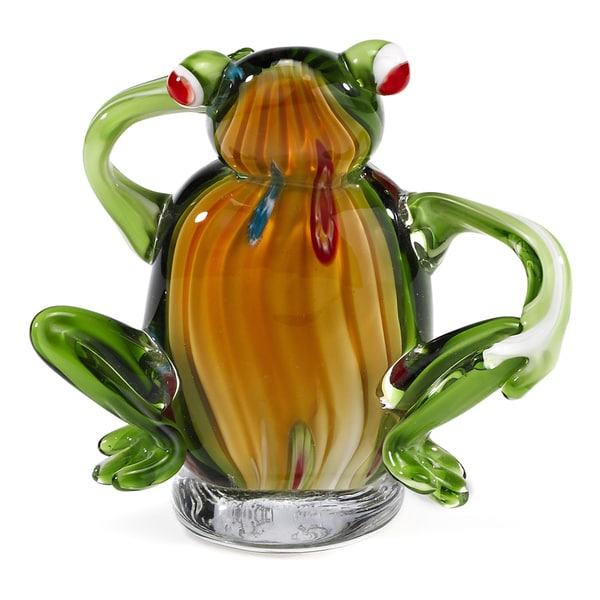 murano glass frog