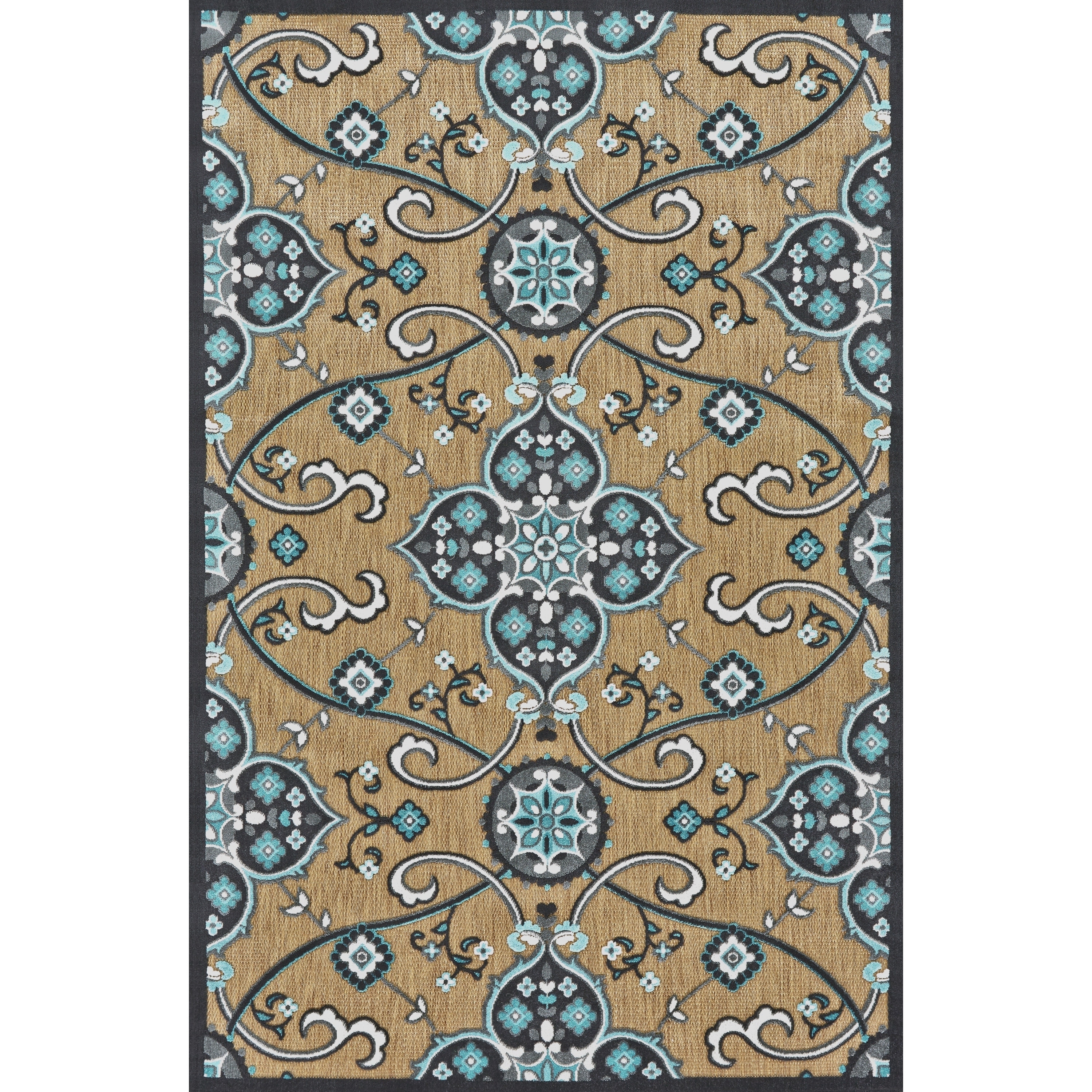 Tahla Tan Charcoal Area Rug (5 X 76)