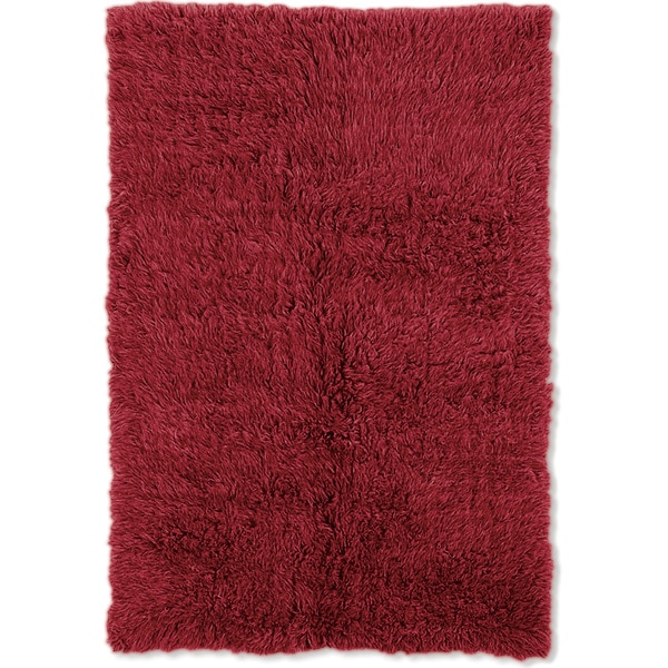 Linon Flokati Super Heavy Red Area Rug (9' x 12') - 9' x 12'