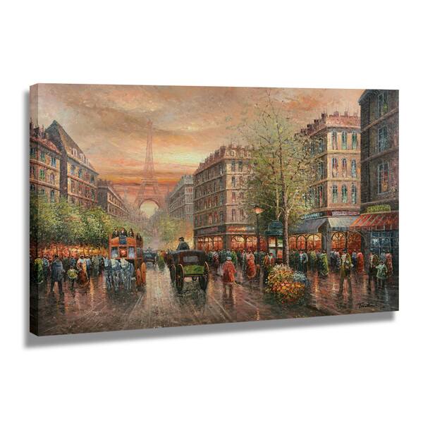 Trenton Paris Street Scene With The Eiffel Tower Gallery Wrapped Giclee Prints Overstock Trenton Paris Street Scene With The Eiffel Tower Gallery Wrapped Giclee Prints Overstock