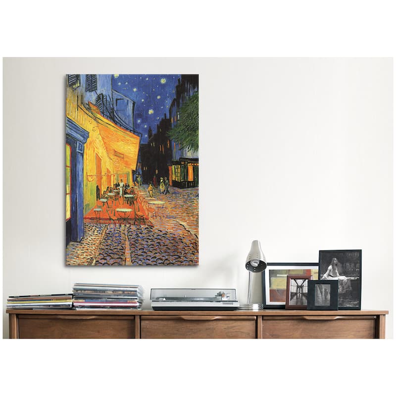 iCanvas The Cafe Terrace on the Place du ForumArles, at Night by Vincent van Gogh Canvas Print Wall Art