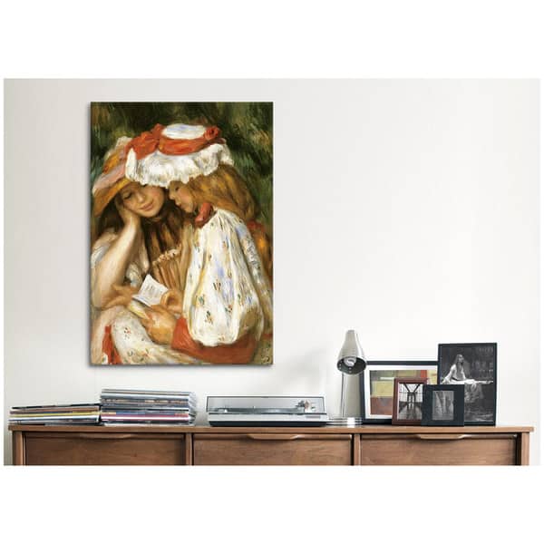 Shop Icanvas Two Girls Reading By Claude Monet Canvas Print Wall Art Overstock 9120057