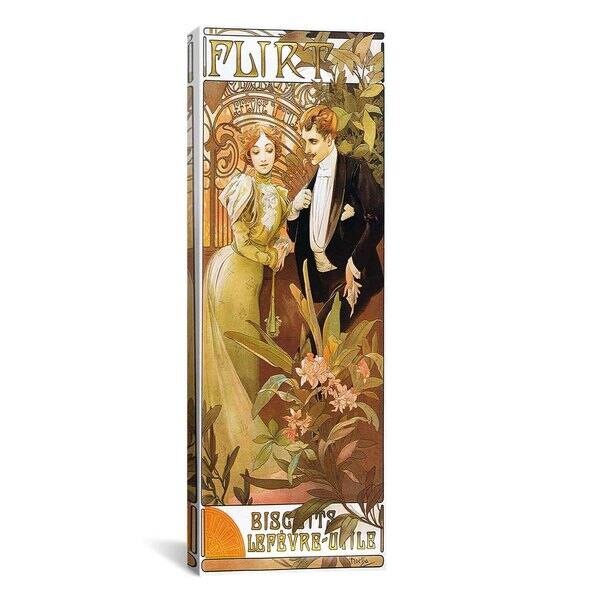 Icanvas Art Alphonse Mucha Flirt Biscuits By Lefevre Utile 19 Canvas Print Wall Art Brown Overstock