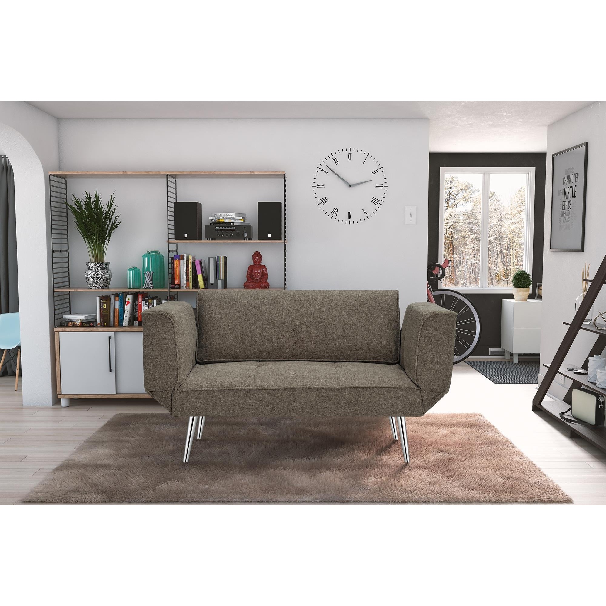 Euro Futon Sofa Bed With Magazine Storage