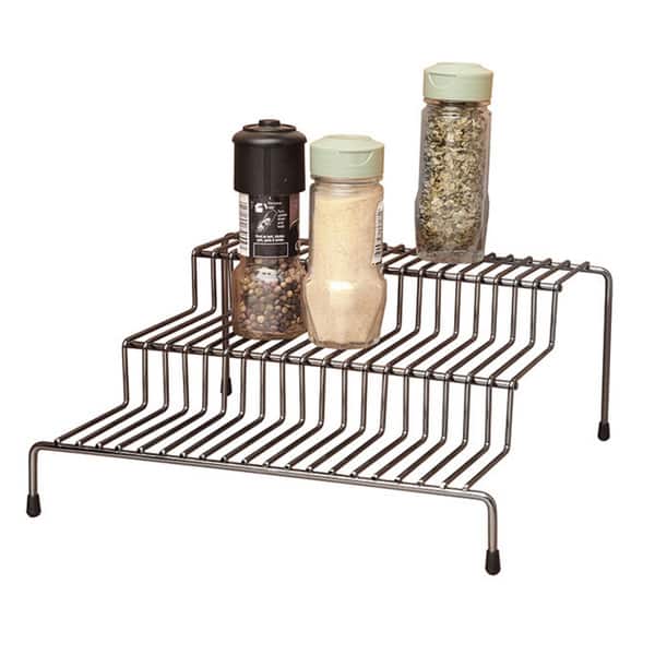 Kitchen Details 3-tier Spice Organizer - 10.24" x 9.65" x 4.33" - 10.24" x 9.65" x 4.33" - Onyx