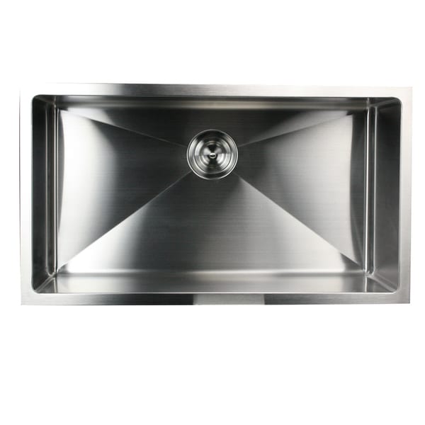 32 Inch Small Radius Undermount 16 Gauge Stainless Steel Kitchen Sink With Drain