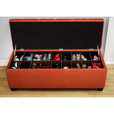 The Sole Secret Shoe Storage Bench - Candice Pumpkin