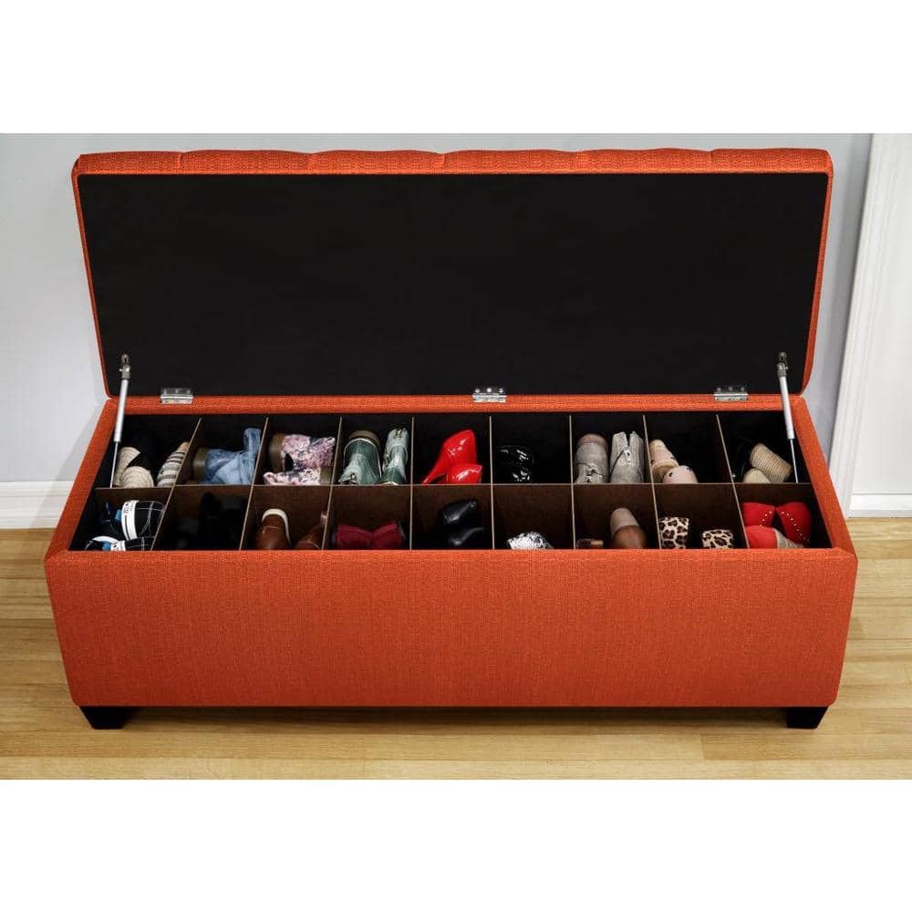The Sole Secret Shoe Storage Bench - Candice Pumpkin