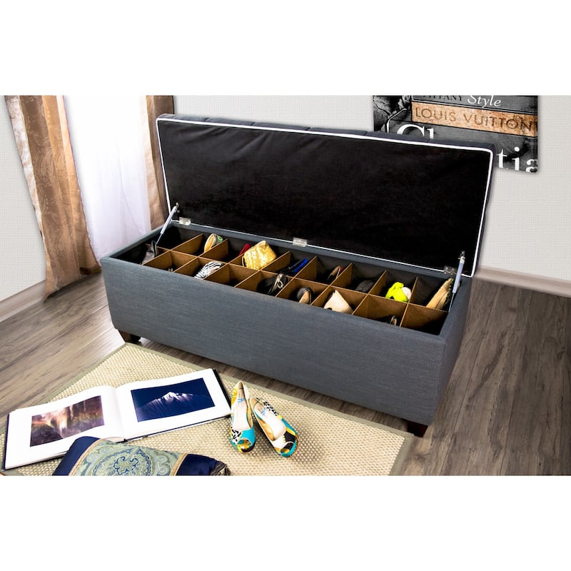 The Sole Secret Shoe Storage Bench - Loft Charcoal - Grey Large