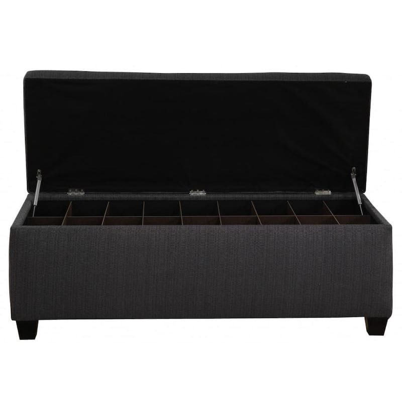 The Sole Secret Shoe Storage Bench - Candice Charcoal
