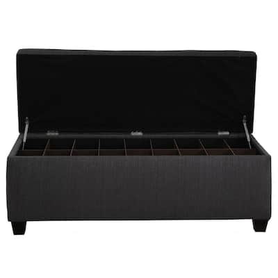 The Sole Secret Shoe Storage Bench - Candice Charcoal