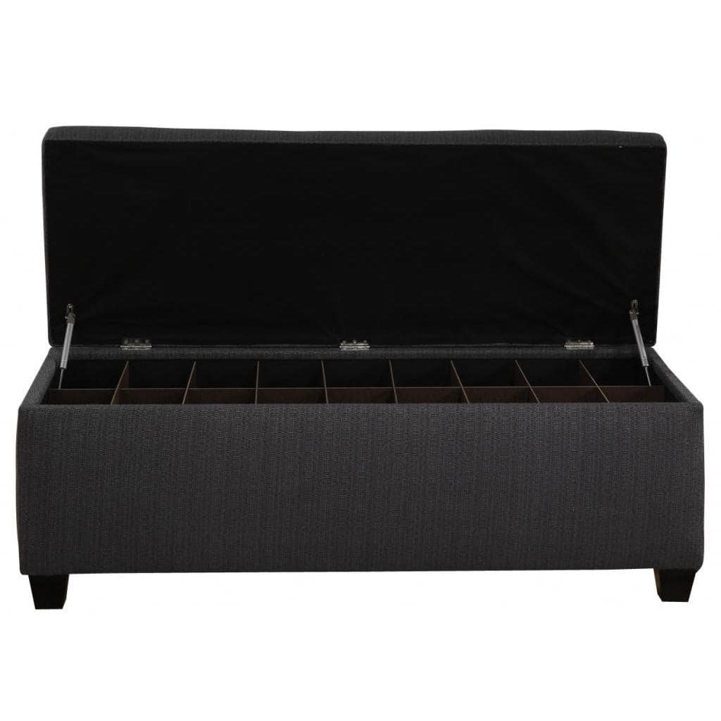 The Sole Secret Shoe Storage Bench - Candice Charcoal