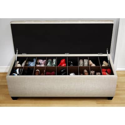 The Sole Secret Shoe Storage Bench - Sand