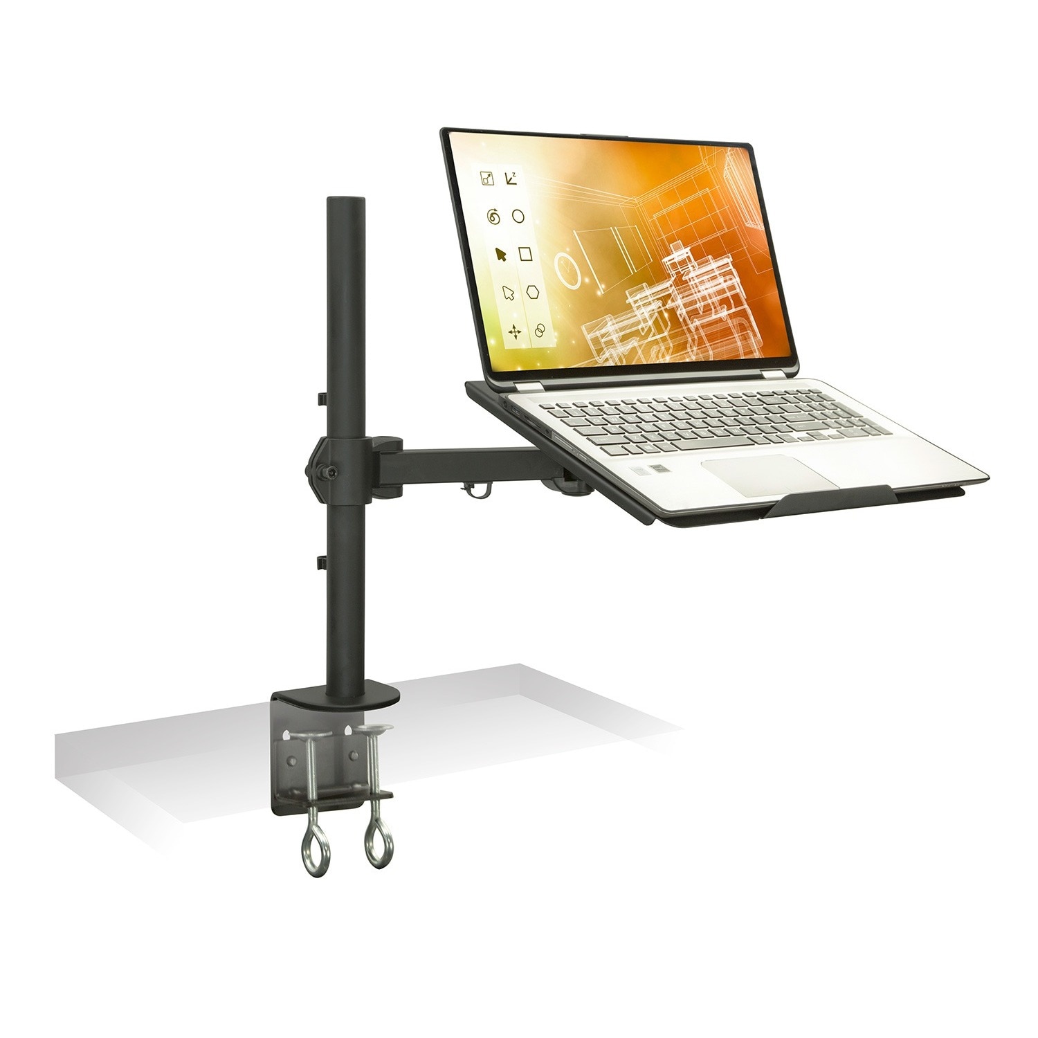 Mount it Single Desk mount Stand With Adjustable Extension Arms And Clamp