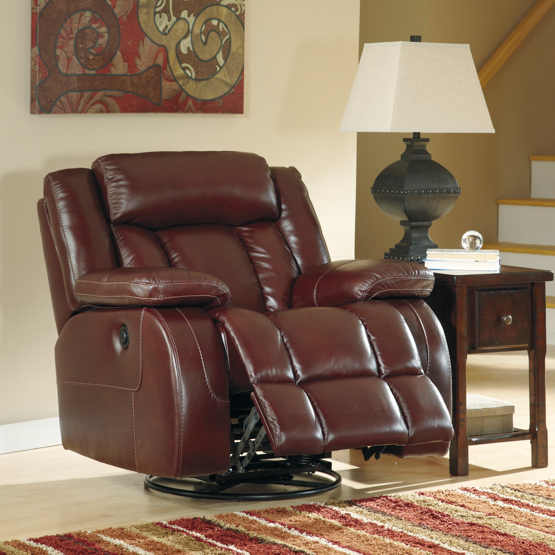 Signature Designs By Ashley Dainan Chestnut Swivel Rocker Recliner