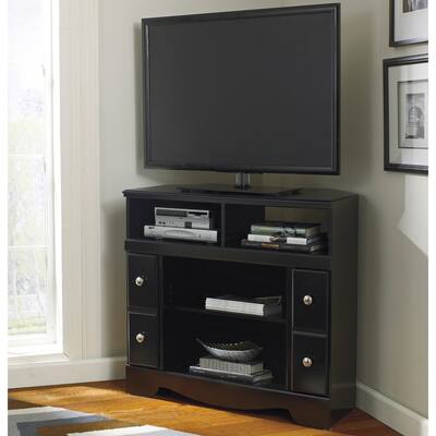 Signature Designs by Ashley Shay Black Corner TV Stand