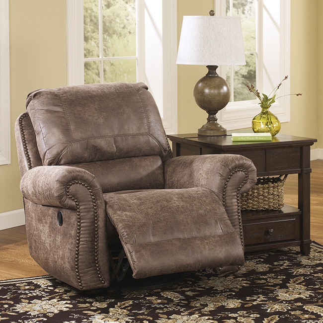 Sb Signature Design By Ashley Oberson Brown Swivel Glider Recliner