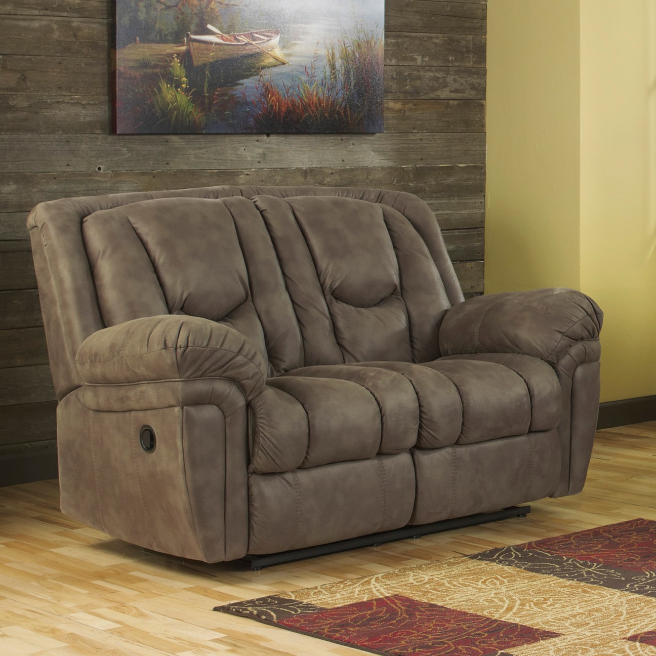 Sb Signature Design By Ashley Blagden Tan Reclining Power Loveseat