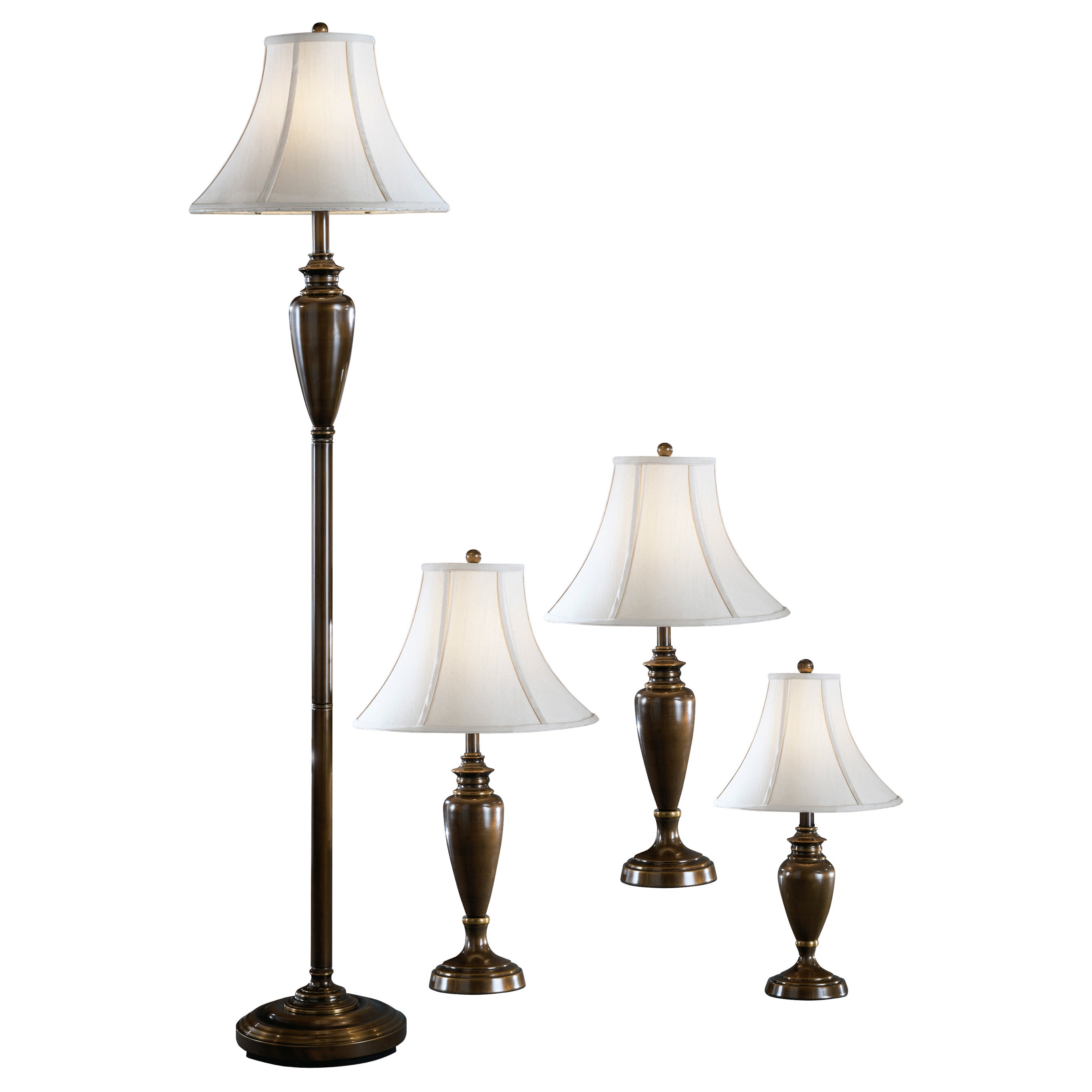 Signature Design By Ashley Caron Antique Brass Metal Lamps (set Of 4)