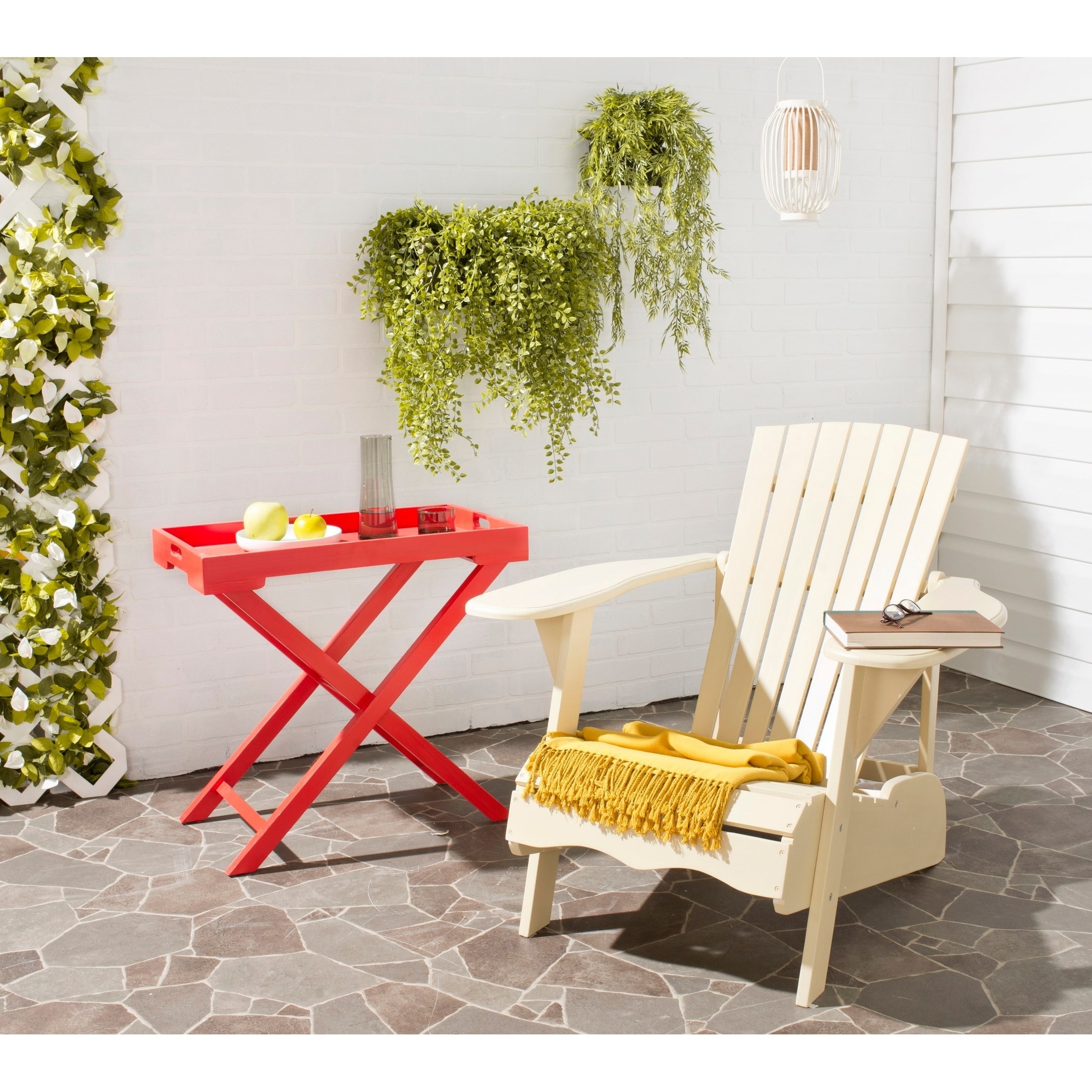 Safavieh Outdoor Living Mopani Adirondack Beige Acacia Wood Chair