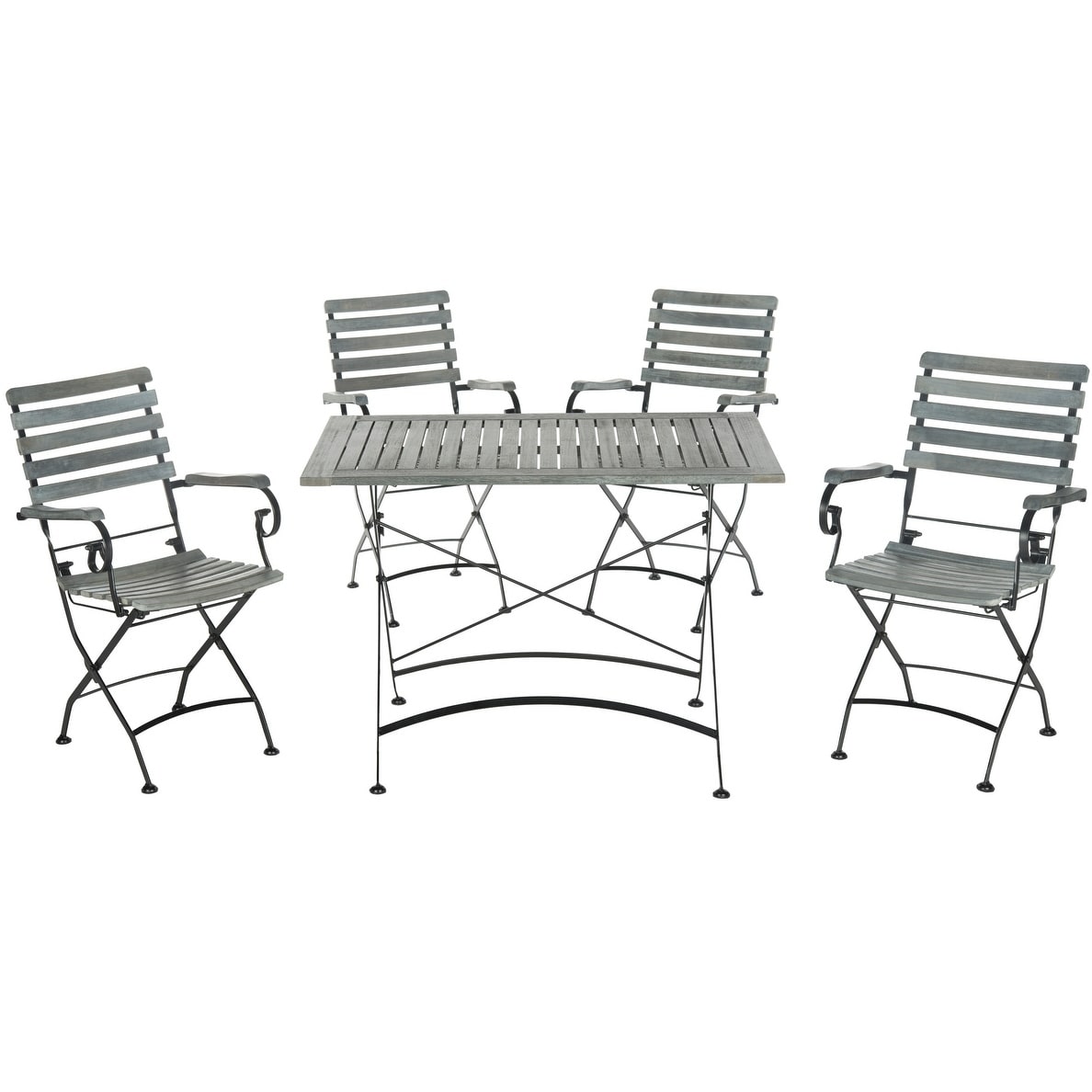 Safavieh Outdoor Living Lawndale Ash Grey Acacia Wood 5 piece Dining Set