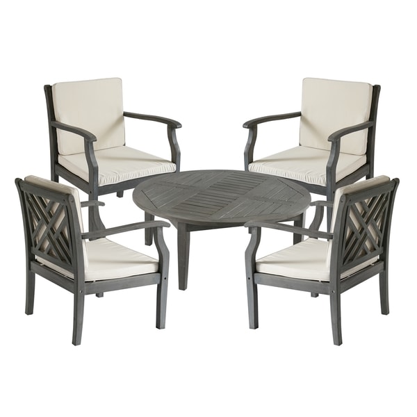 Shop Safavieh Outdoor Living Anaheim Brown Acacia Wood 5piece Beige