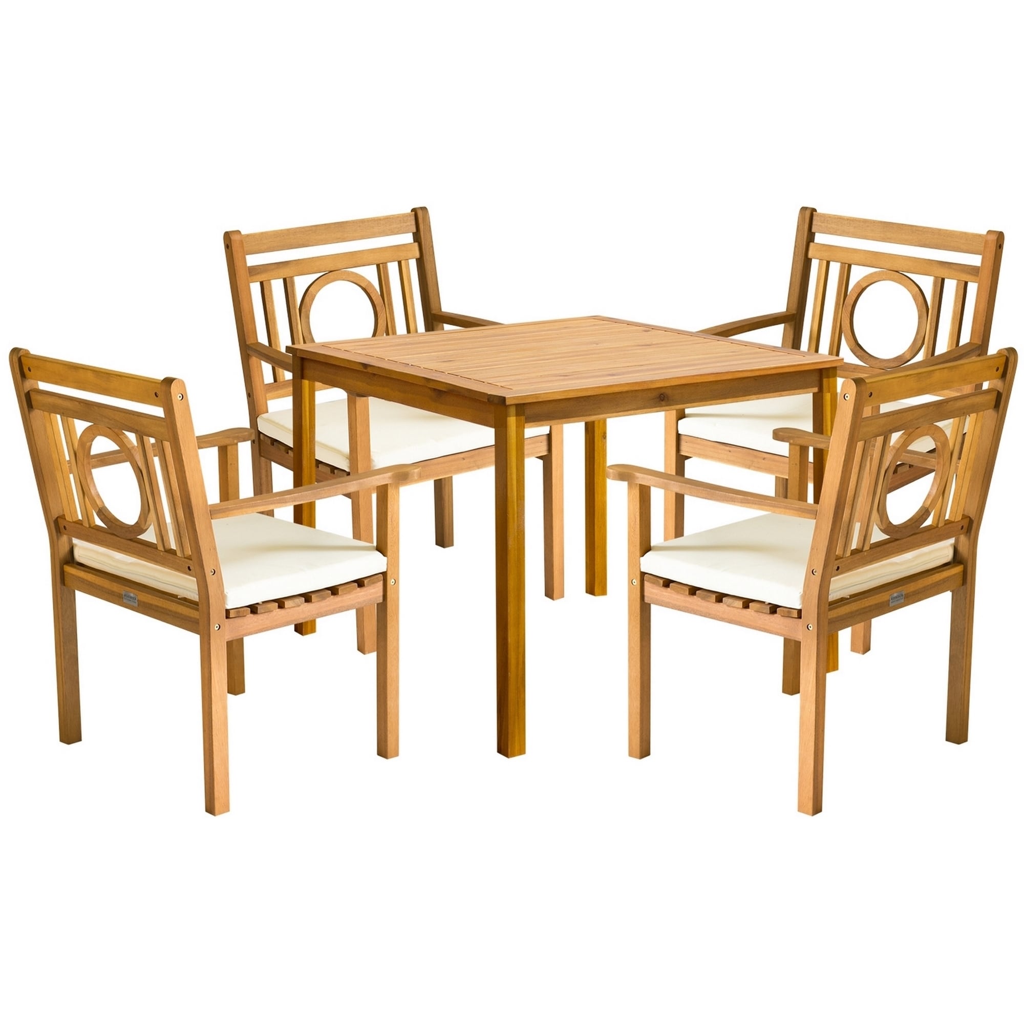 Safavieh Outdoor Living Montclair Brown Acacia Wood 5 piece Beige Cushion Dining Set