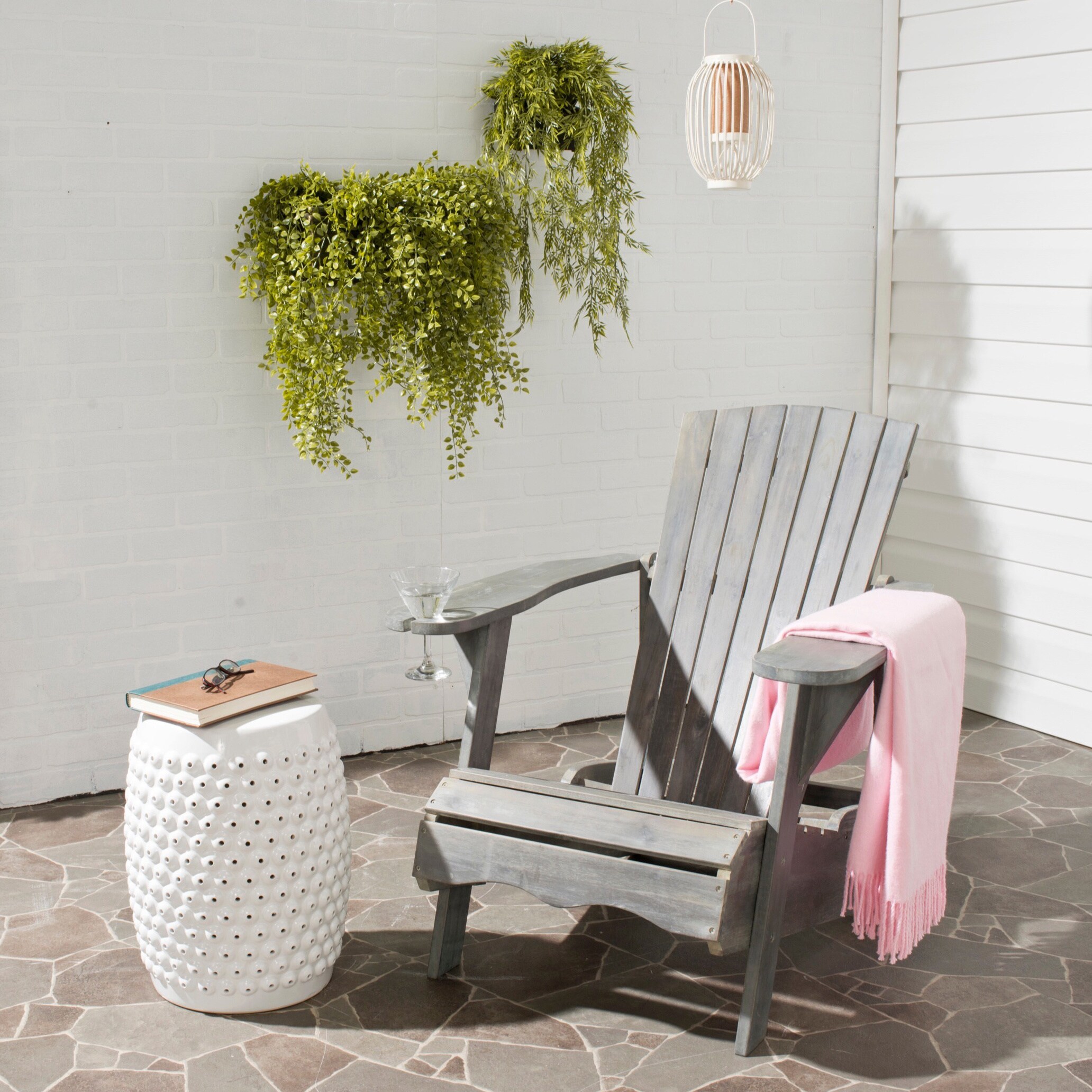 Shop Safavieh Outdoor Living Vista Ash Grey Acacia Wood Adirondack